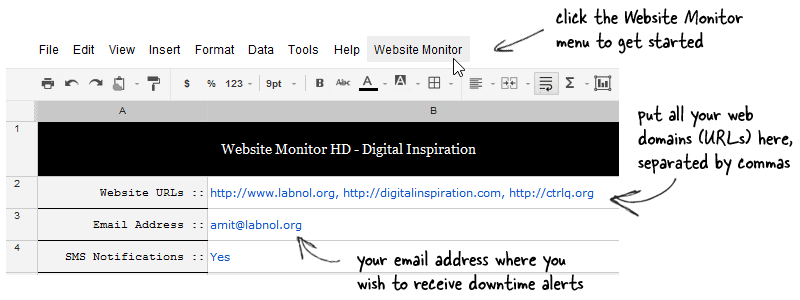 website monitor sms