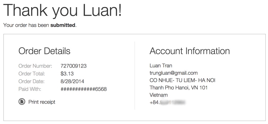 thanh toan thanh cong coupon 2.95
