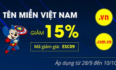 Tri ân khách hàng, ESC giảm giá 15% tên miền Việt Nam