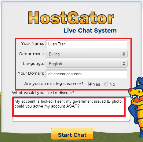 live chat hostgator