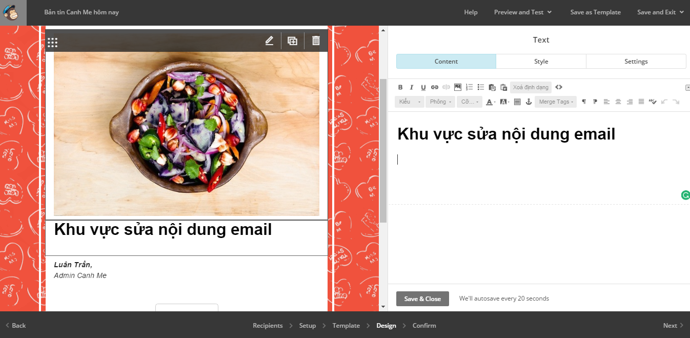 Noi dung chinh email