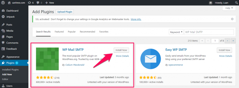 Cấu hình gửi Mail trên WordPress với Elastic Email » Canh Me
