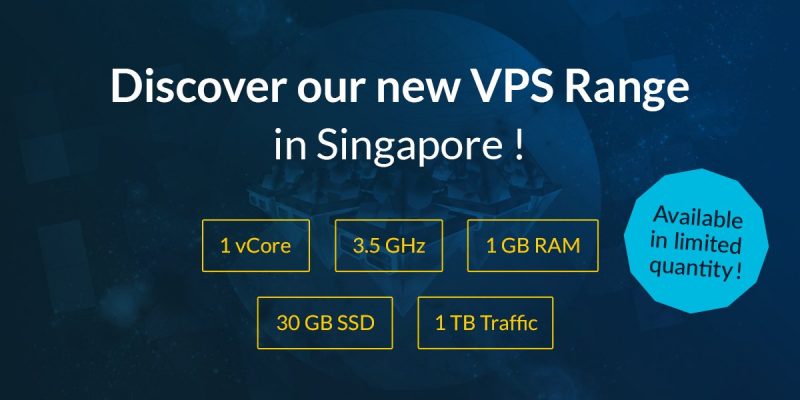 OVH VPS ở Singapore, 5$ được 1 GB RAM, 30 GB SSD, 1 TB Traffic, add tới 16 IP