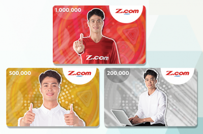 Nạp tiền trả trước tại Z.com với Zcard, tiết kiệm tới 10%