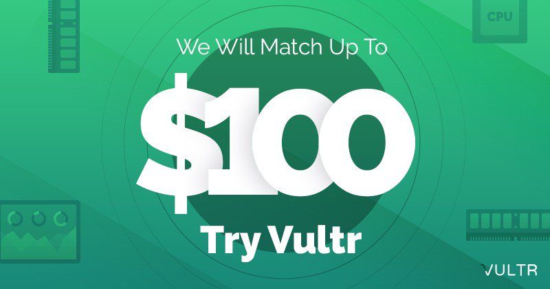 Vultr tặng tới 103 USD cho tài khoản mới, đăng ký ngay