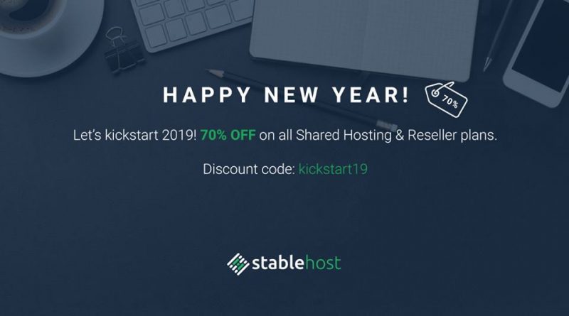 Chào đón năm mới 2019, StableHost giảm giá 70% Web Hosting