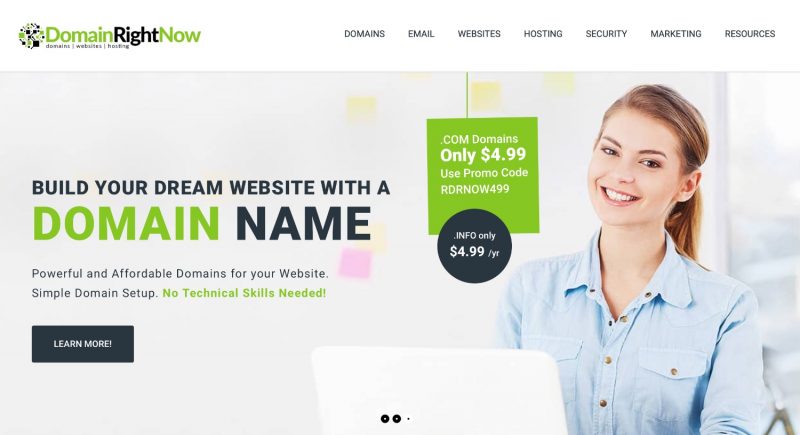 DomainRightNow giảm giá đăng ký & transfer tên miền .COM chỉ còn 4.99$