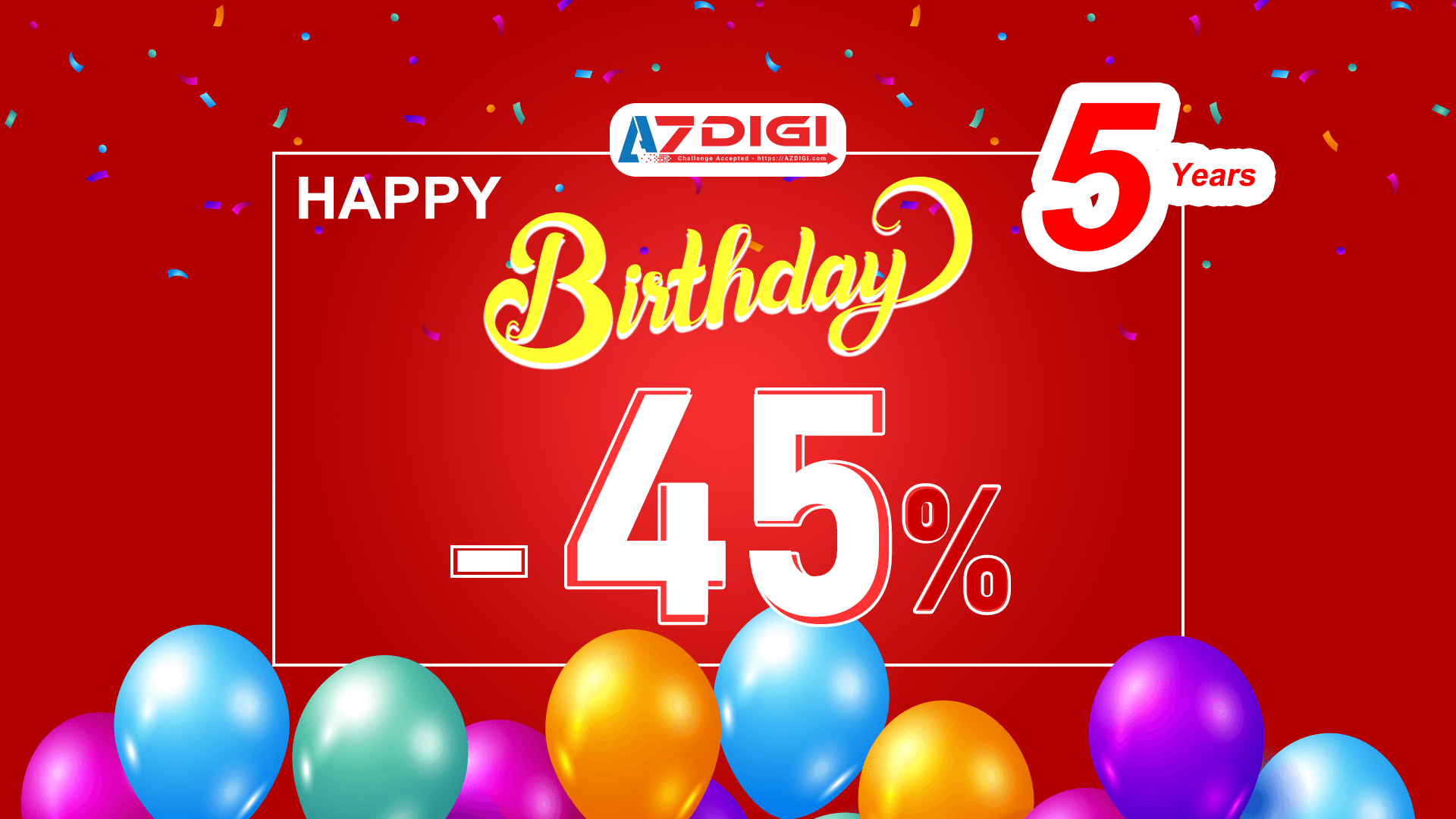AZDIGI siêu sale sinh nhật giảm 45% Hosting 1