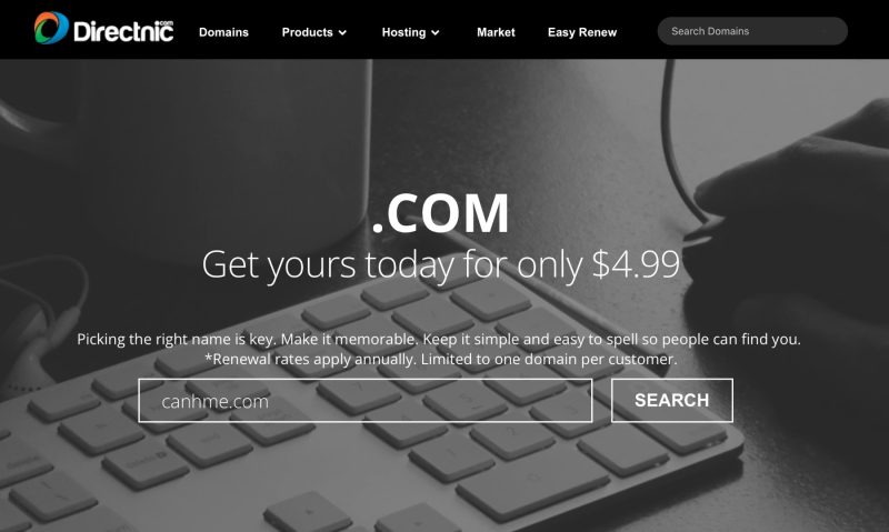 Đầu tháng giá sốc, Directnic giảm giá .COM và .NET chỉ từ 4.99$