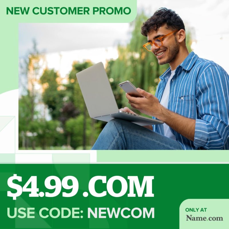 Name.com tung khuyến mại hiếm, giảm .COM chỉ còn 4.99$