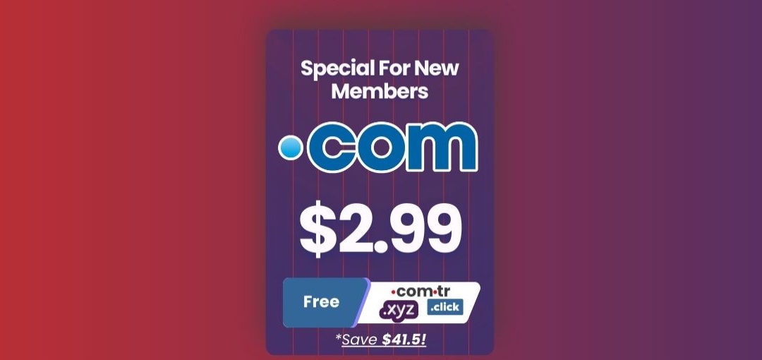 2.99 Domain Đăng ký .COM giá 2.99$ cả năm tại Atak Domain » Canh Me